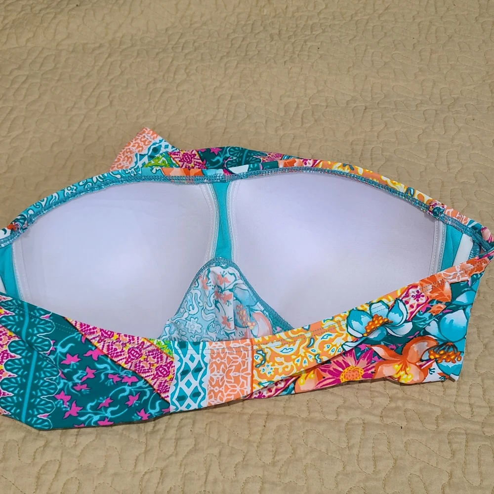 Into the Bleu floral tankini size 12 - Picture 6 of 8